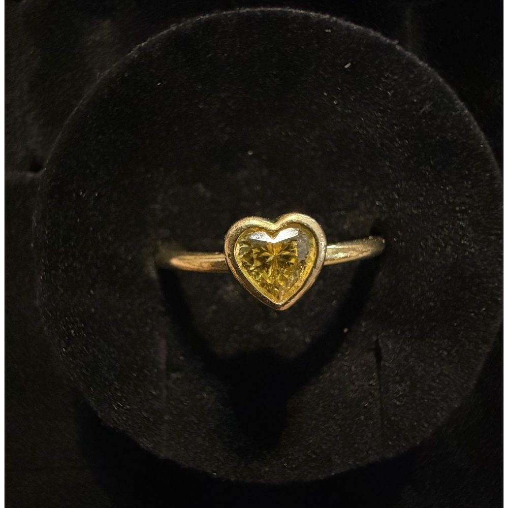 Pandora 18k over silver Cz Radiant heart ring - retired